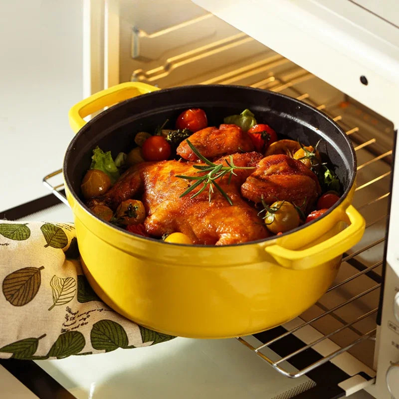Enamel Pot Cast Iron Cooker, Household Clay Pan, Stew Casserole, Soup Stove, Non-Stick Induction Cooking, Durable and Stylish