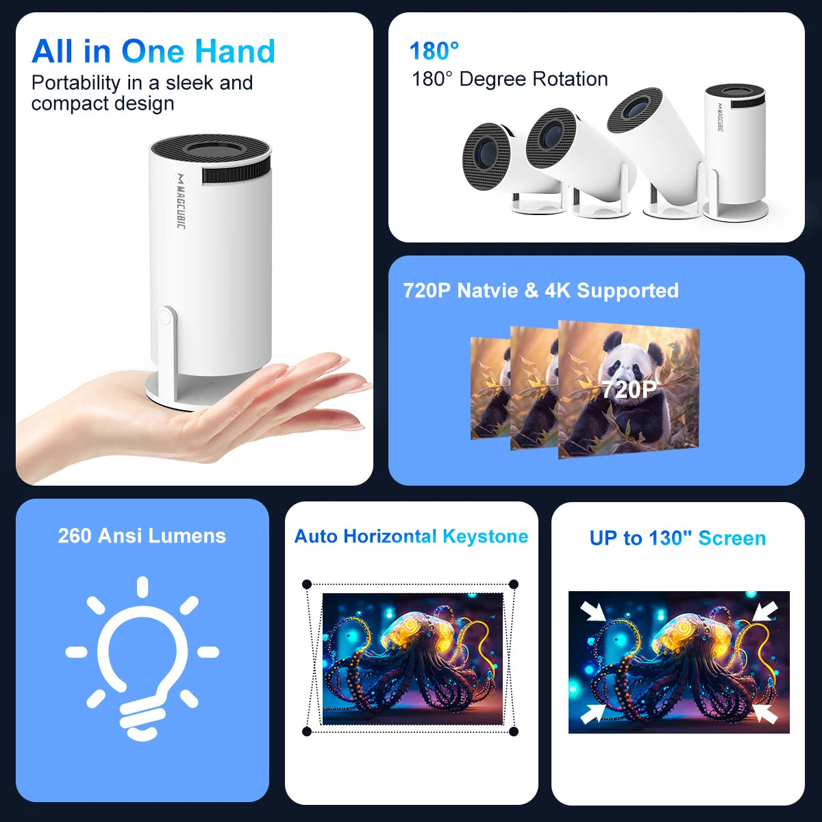 HY300 PRO 4K Projector Android 11, Dual Wifi