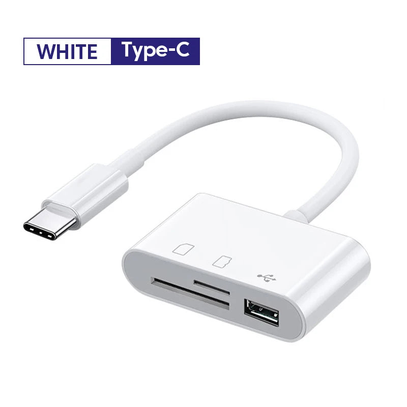 3-in-1 Type C Card Reader for SD TF USB Devices