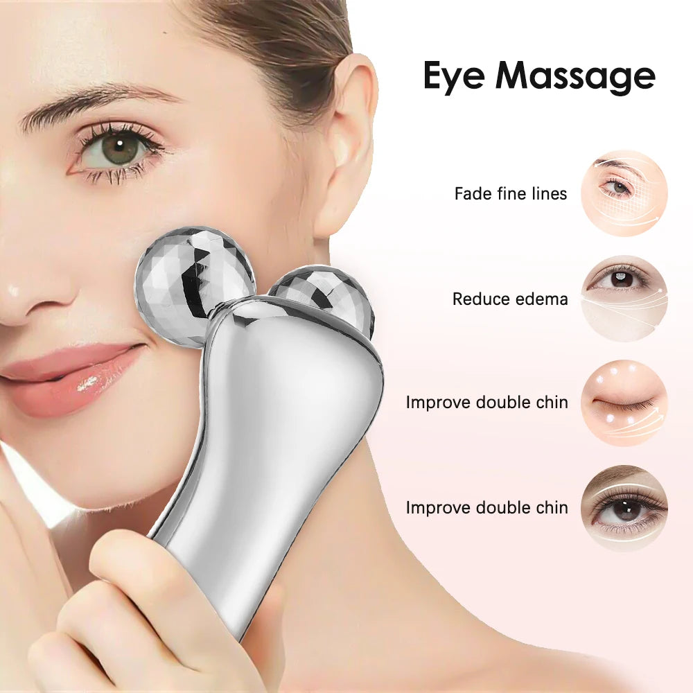 4D Roller Facial Massager EMS Face Lift Double Chin Remover