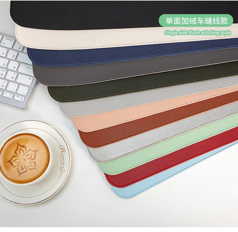 White Mousepad Large Gaming Desk Mat Waterproof Non-slip PU Suede