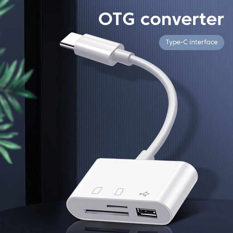 3-in-1 Type C Card Reader for SD TF USB Devices