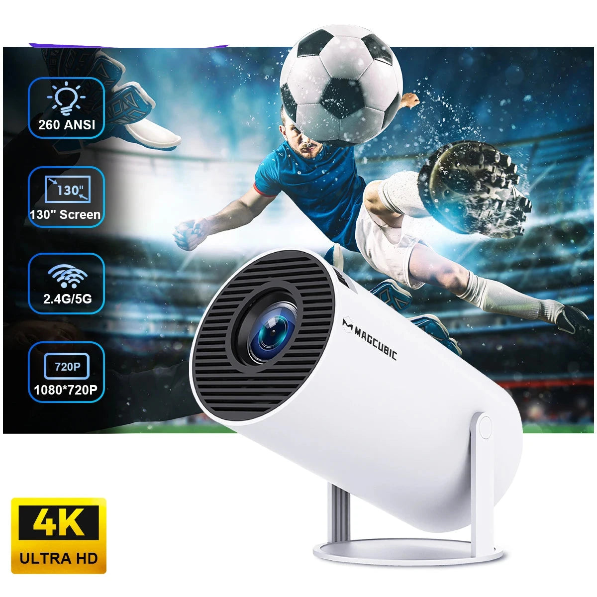HY300 PRO 4K Projector Android 11, Dual Wifi