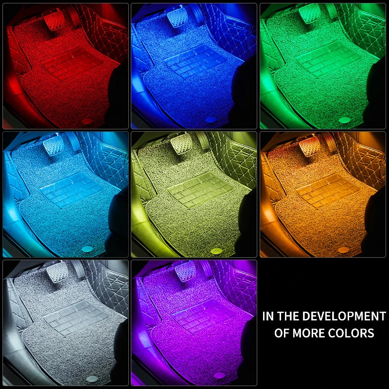 RGB LED Car Interior Foot Strip Light