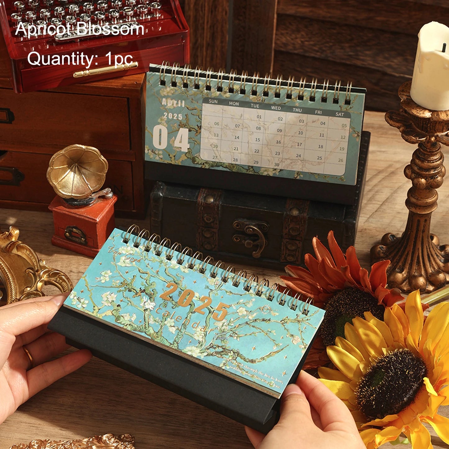 Vintage Coil Desk Calendar with Memo Notes