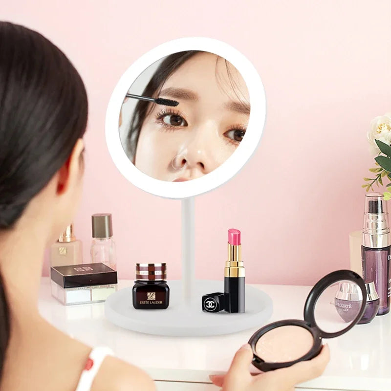 1200mAh LED Makeup Mirror with 3 Color Light & Storage