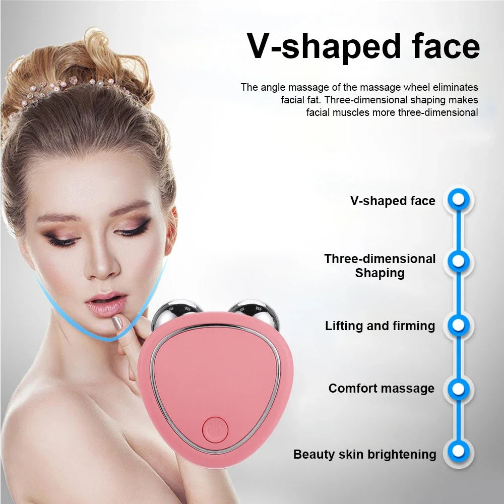 Facial Electric Lifting Roller Massager Microcurrent Skin Tightening Rejuvenation