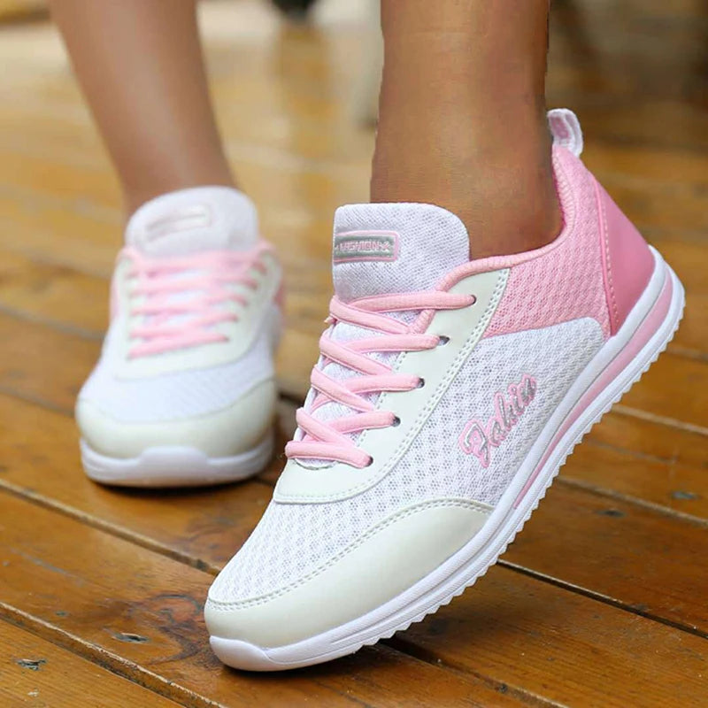 Breathable Sneakers Soft Mesh Lace-Up Casual Shoes