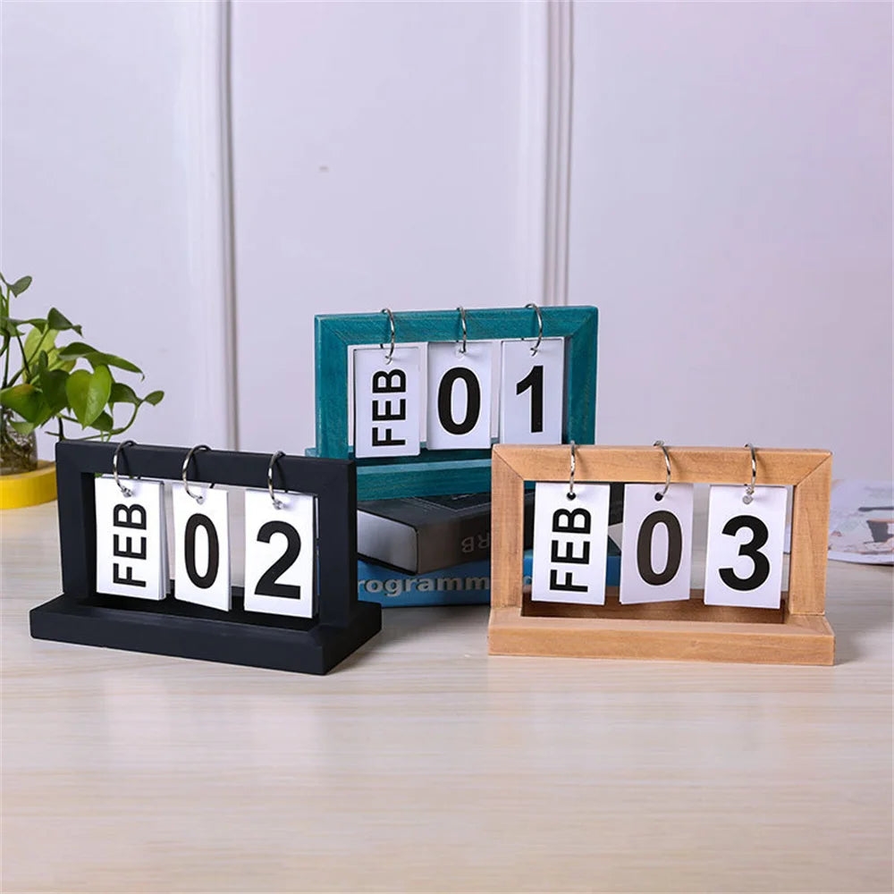 Wooden Perpetual Calendar Desktop