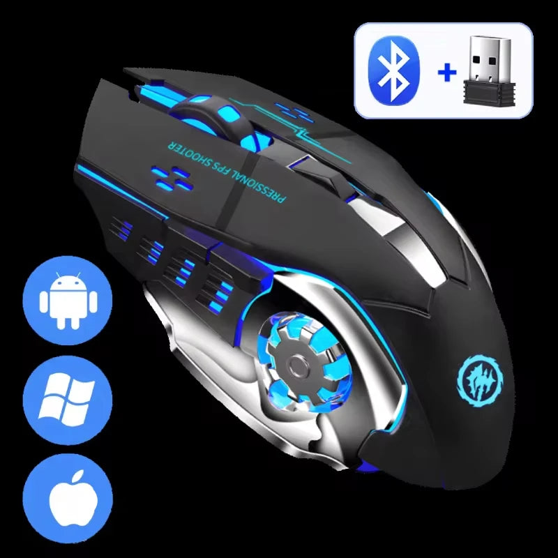 Rechargeable Wireless Bluetooth Gaming Mouse with Backlight for PC Gamer