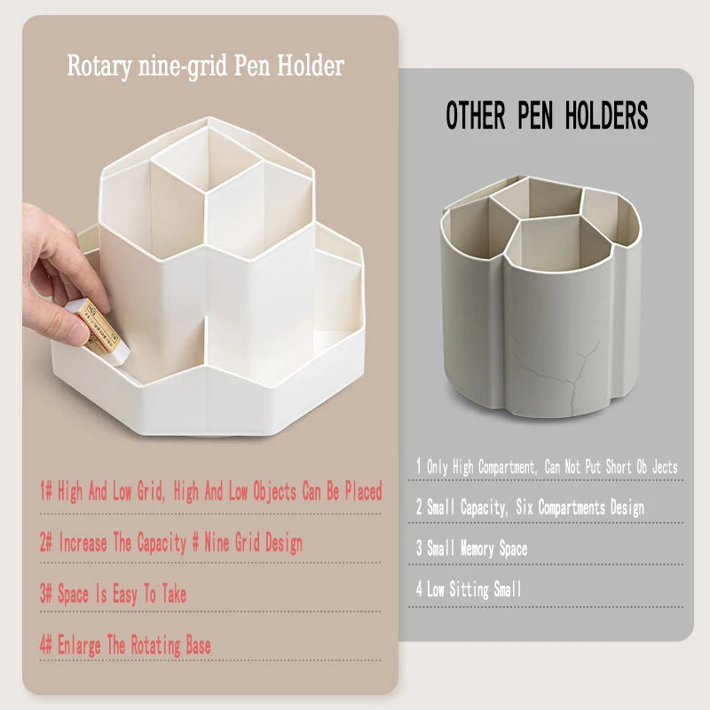 360° Rotatable Large Capacity Pen Holder