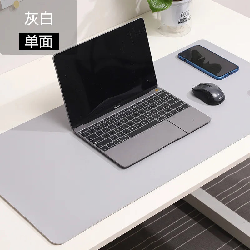 White Mousepad Large Gaming Desk Mat Waterproof Non-slip PU Suede