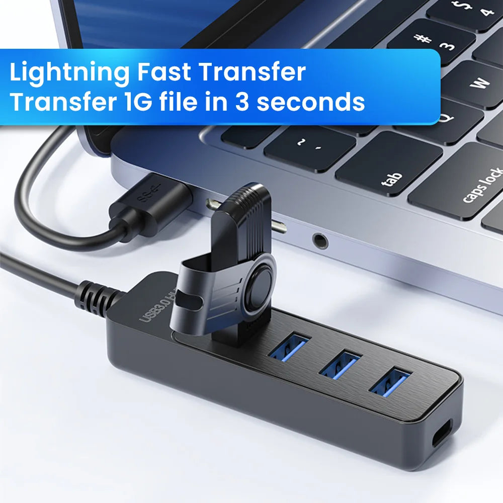 Elough 4 Ports USB Hub 3.0 High-Speed Expander for PC