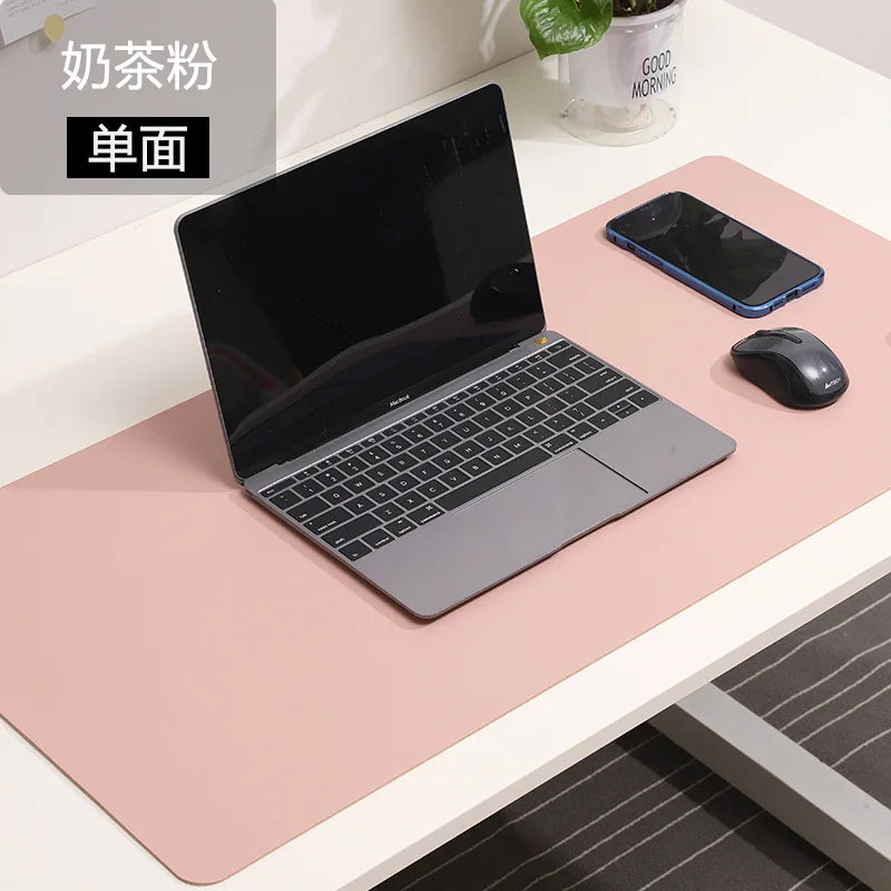 White Mousepad Large Gaming Desk Mat Waterproof Non-slip PU Suede
