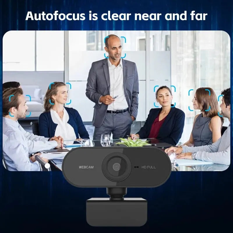 1080P HD USB Webcam with Microphone for PC, Work, Tripod