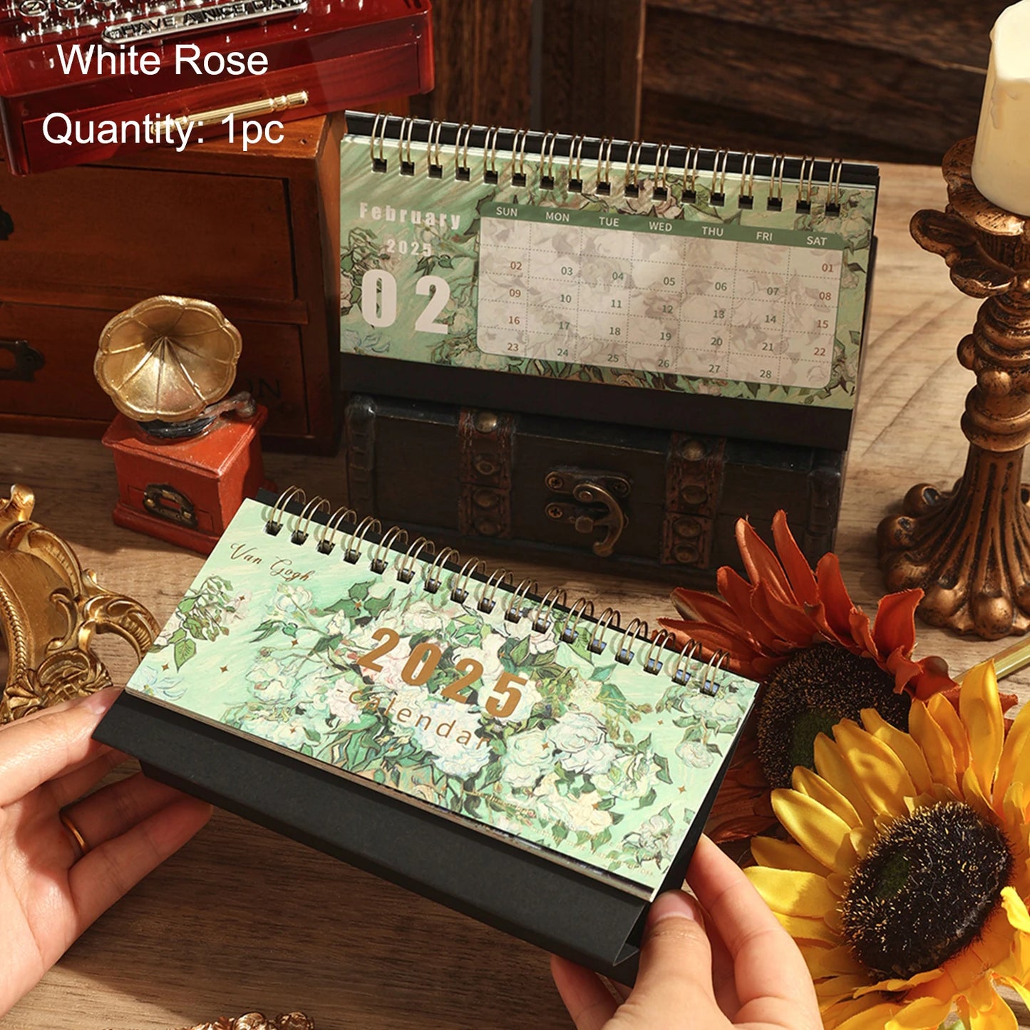 Vintage Coil Desk Calendar with Memo Notes