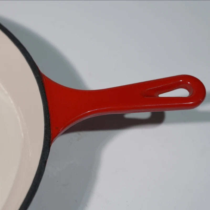 Enameled Cast Iron 10" Skillet Fry Pan Red