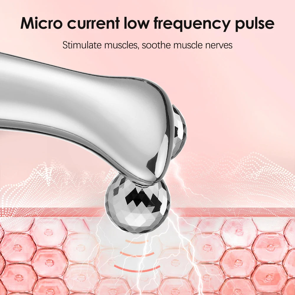 4D Roller Facial Massager EMS Face Lift Double Chin Remover