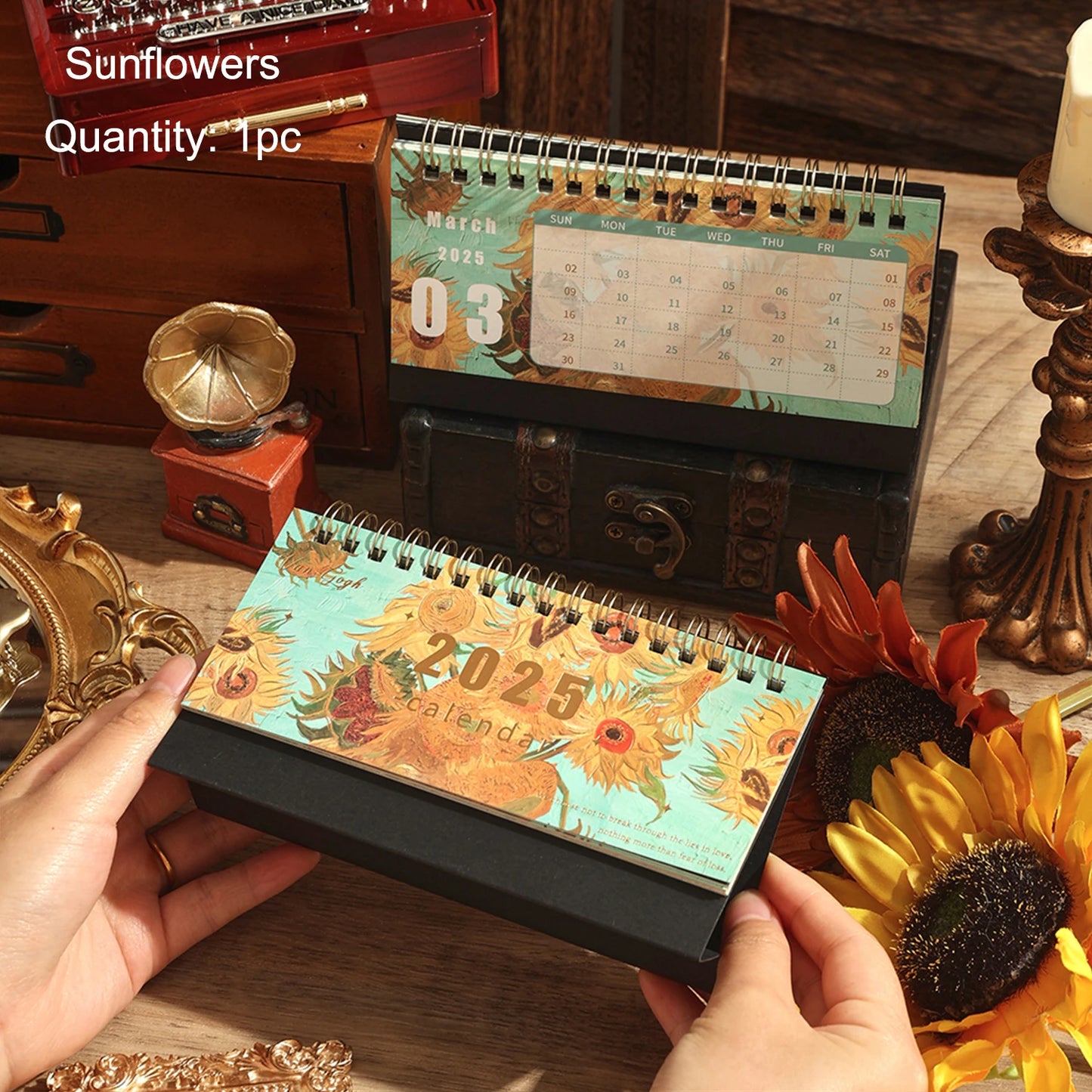 Vintage Coil Desk Calendar with Memo Notes