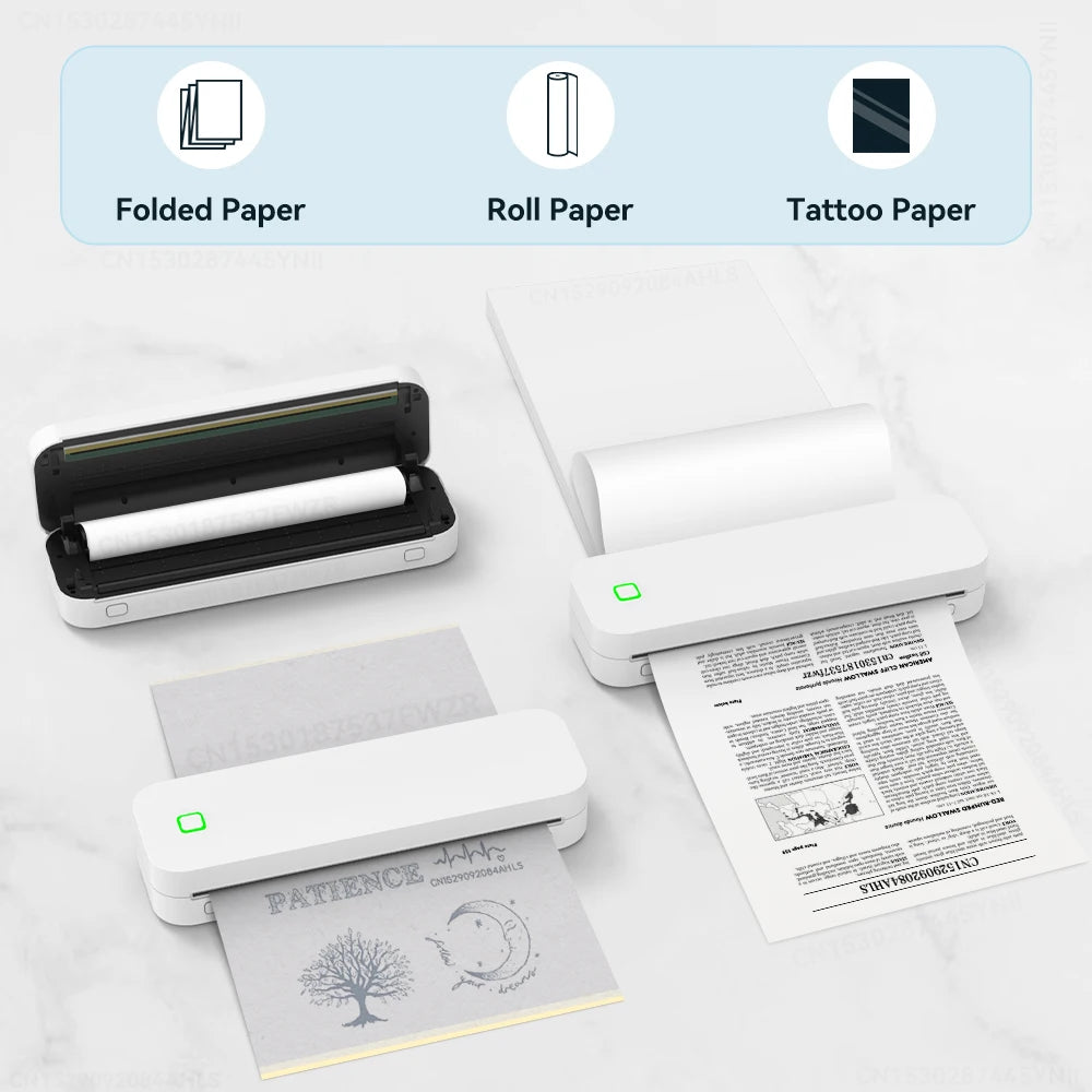 Portable A4 Inkless Bluetooth Thermal Printer