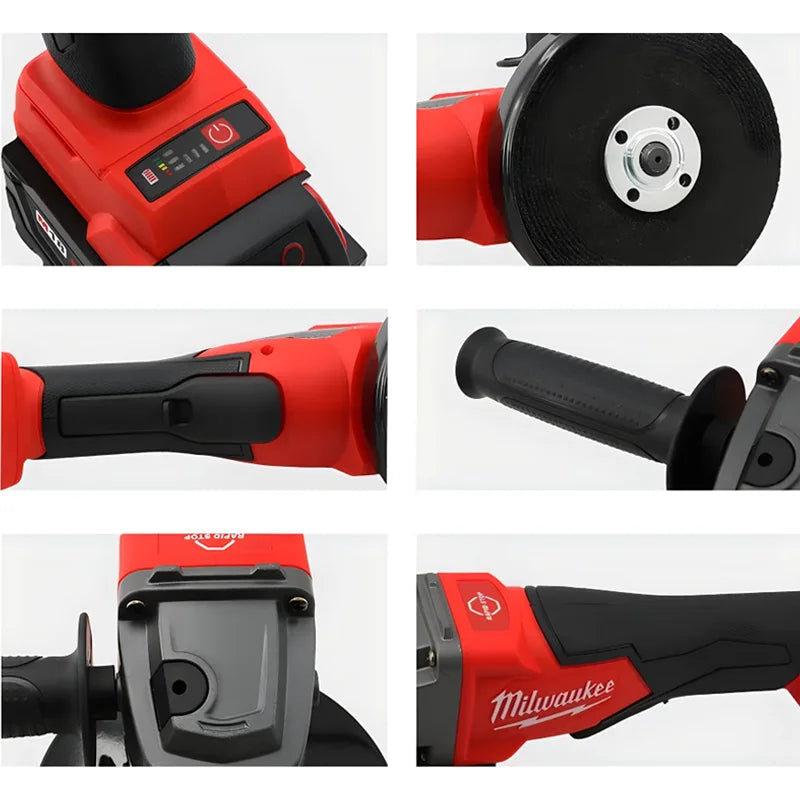 Milwaukee 125mm/100mm Brushless Angle Grinder, Variable Speed, Cordless