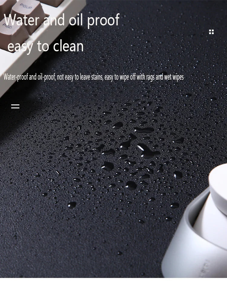 White Mousepad Large Gaming Desk Mat Waterproof Non-slip PU Suede