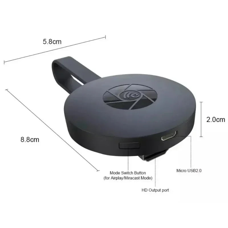 VIKEFON G2 Mirascreen 1080P Display TV Dongle Adapter for Streaming
