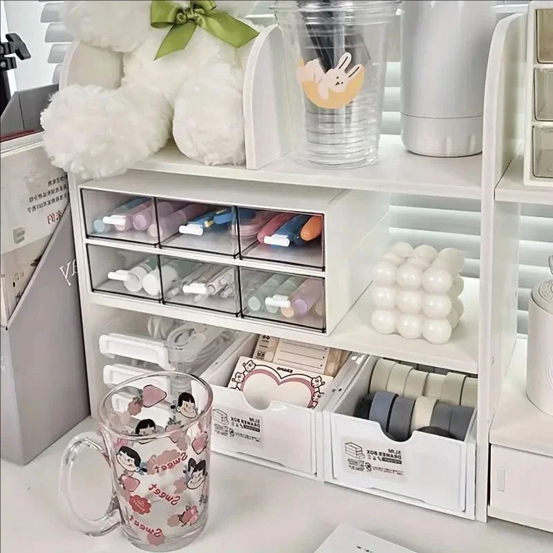 Double-Layer Desk Organizer Office Storage