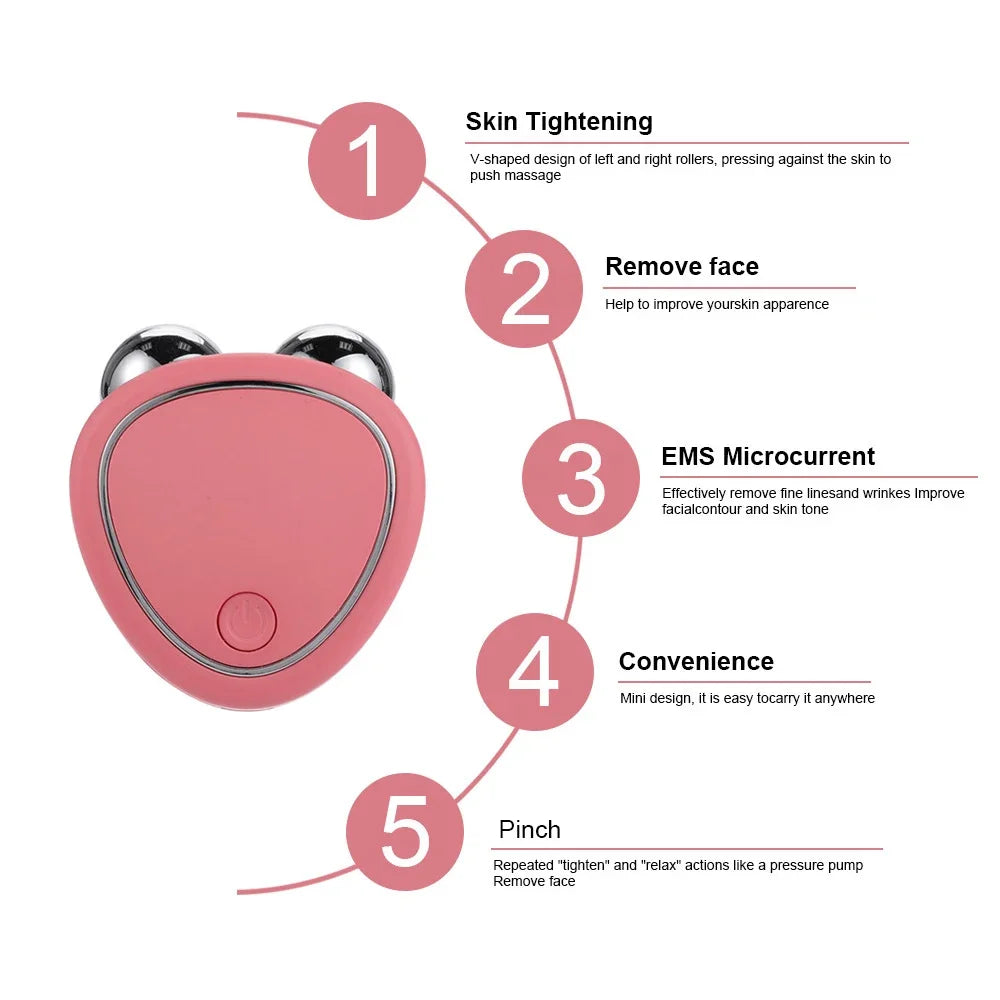 Facial Electric Lifting Roller Massager Microcurrent Skin Tightening Rejuvenation