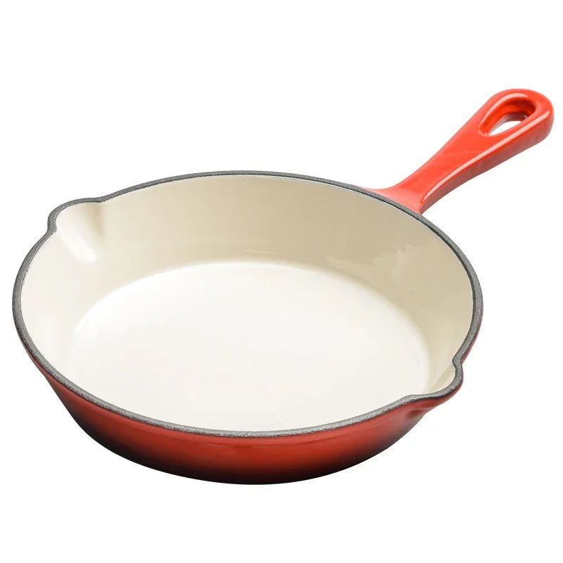 Premium Cast Iron Frying Pan, Non-Stick Skillet for Omelettes and Steak, Enamel Cookware for Induction and Gas Stoves