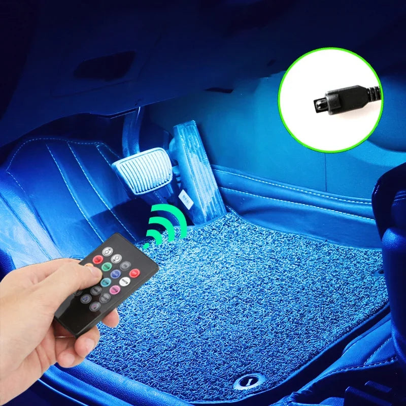 RGB LED Car Interior Foot Strip Light