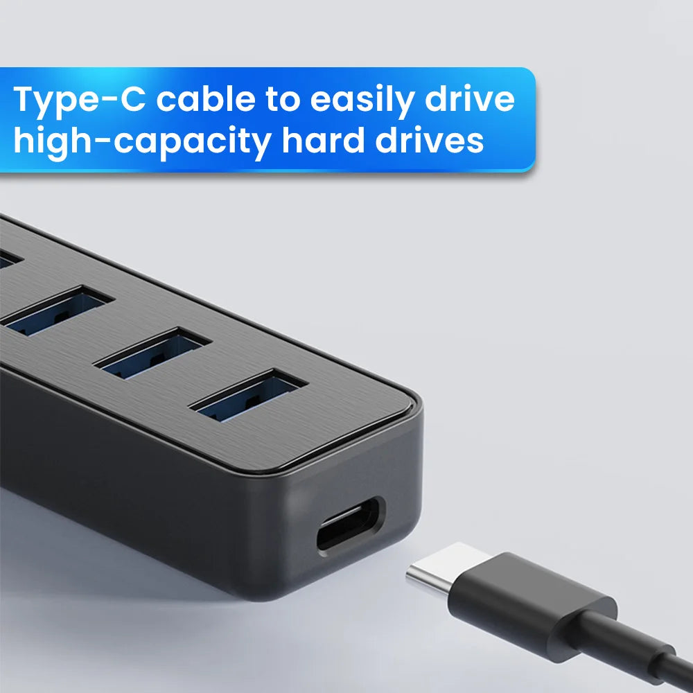 Elough 4 Ports USB Hub 3.0 High-Speed Expander for PC