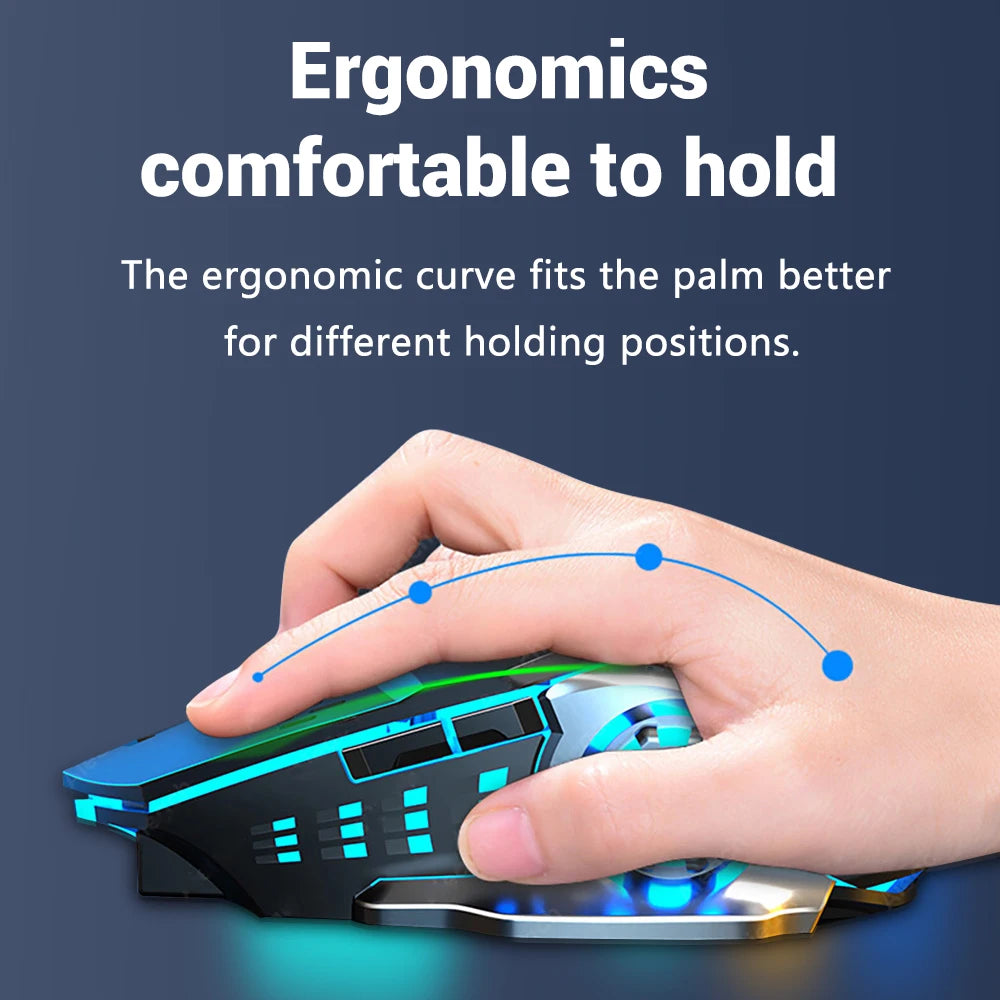 Rechargeable Wireless Bluetooth Gaming Mouse with Backlight for PC Gamer