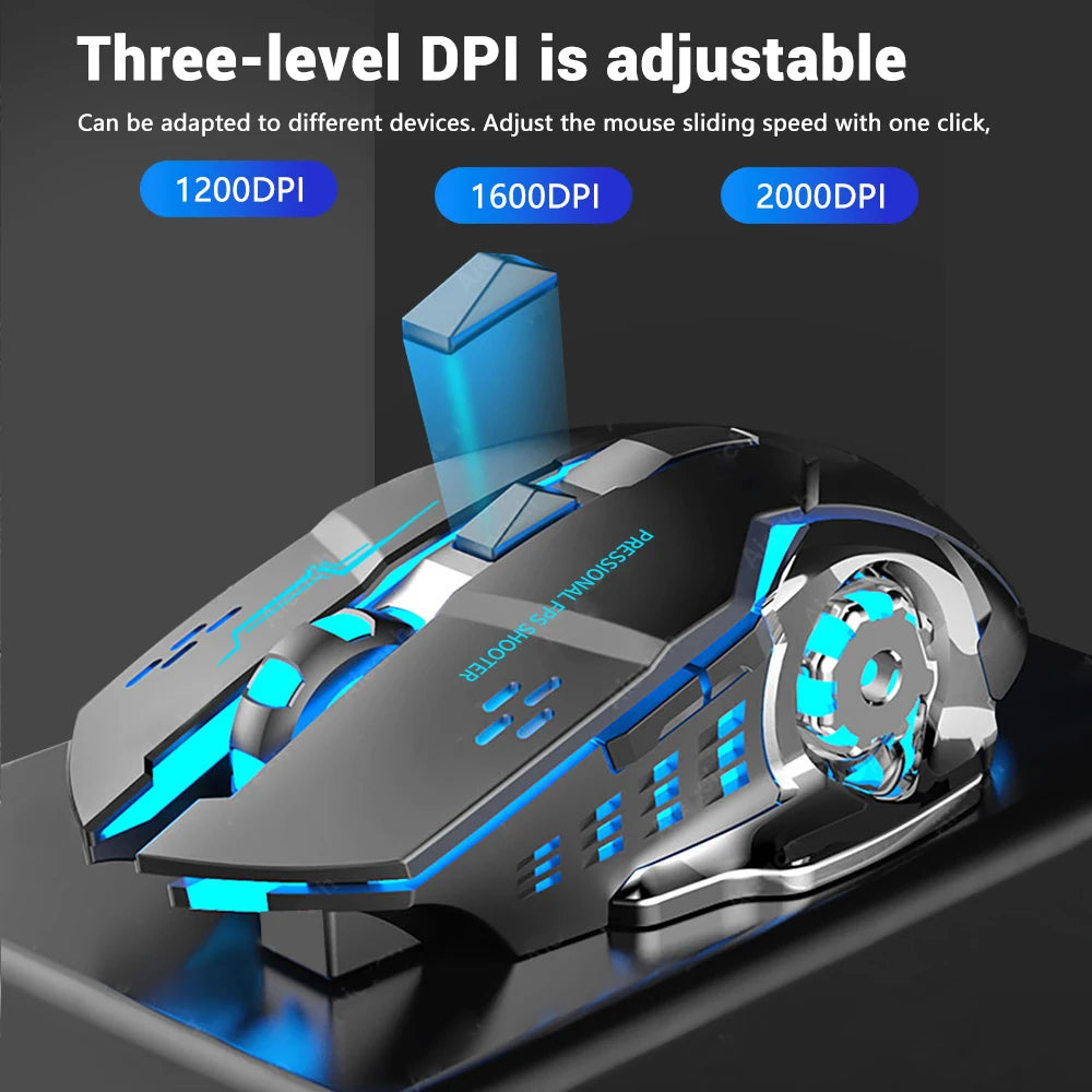 Rechargeable Wireless Bluetooth Gaming Mouse with Backlight for PC Gamer