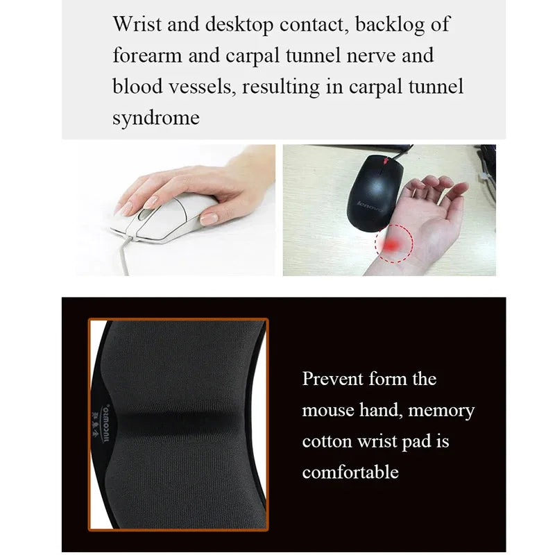 Anti-Skid Memory Foam Ergonomic Mouse Pad with Wrist Support