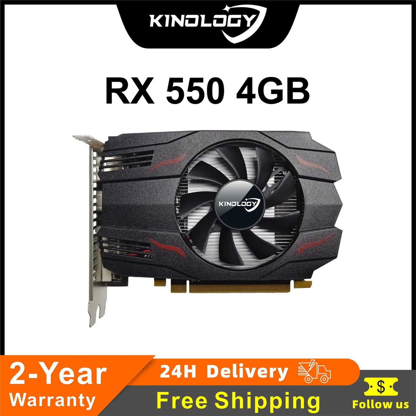 Kinology Radeon RX 550 4GB GDDR5 Graphics Card PCI-E Gaming
