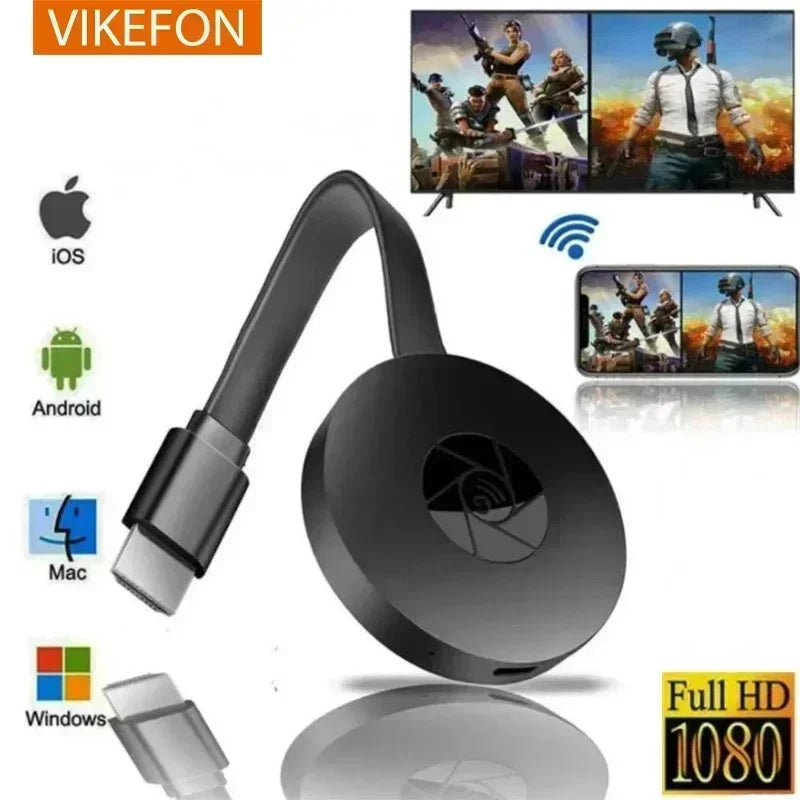 VIKEFON G2 Mirascreen 1080P Display TV Dongle Adapter for Streaming