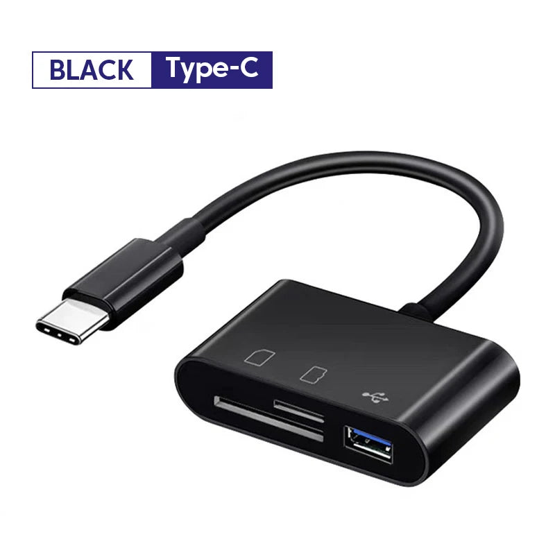 3-in-1 Type C Card Reader for SD TF USB Devices