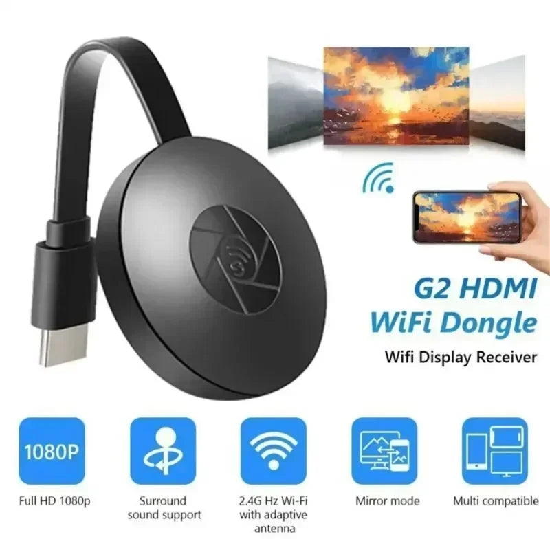 VIKEFON G2 Mirascreen 1080P Display TV Dongle Adapter for Streaming