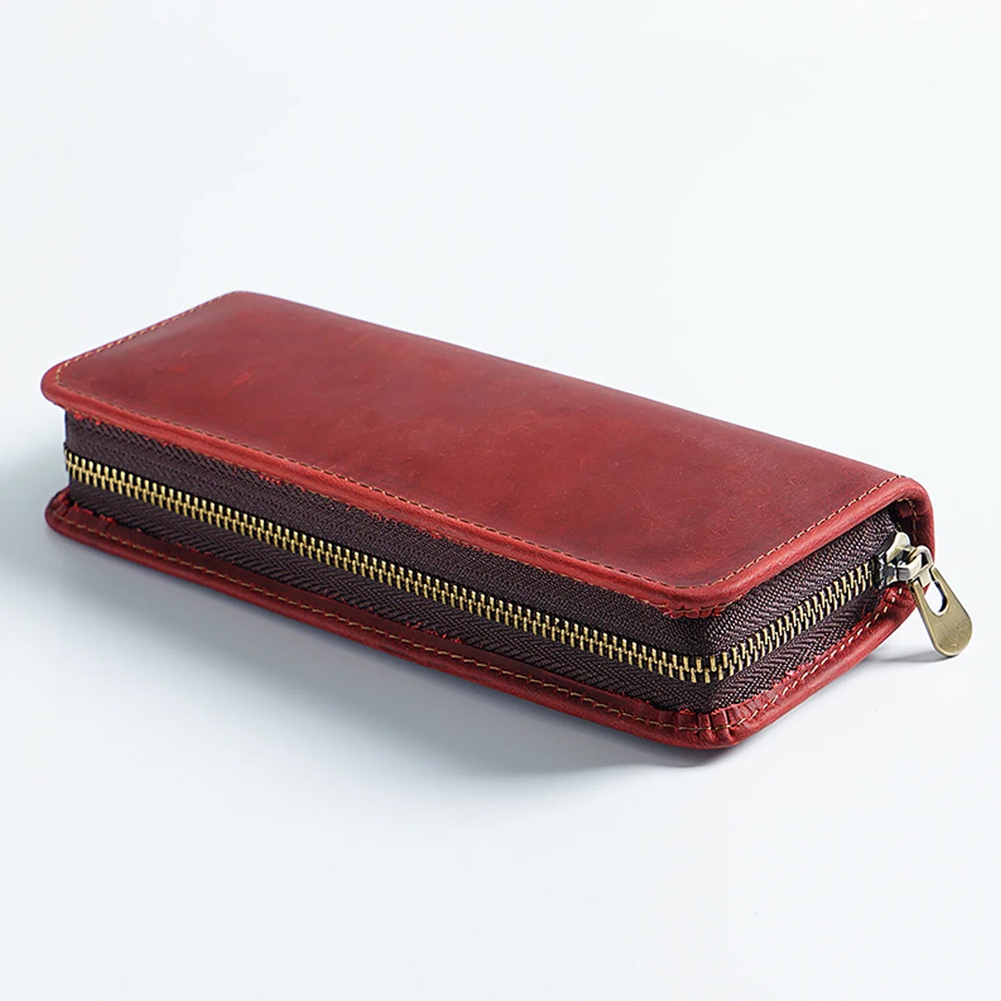 Genuine Leather Pencil Case Cowhide Organizer