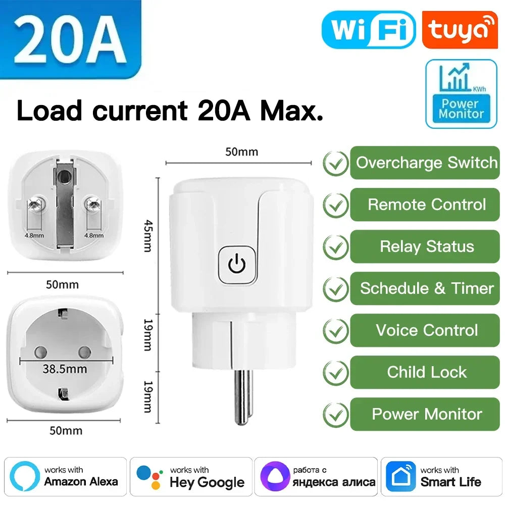 16A/20A Wifi Smart Plug with Power Monitoring
