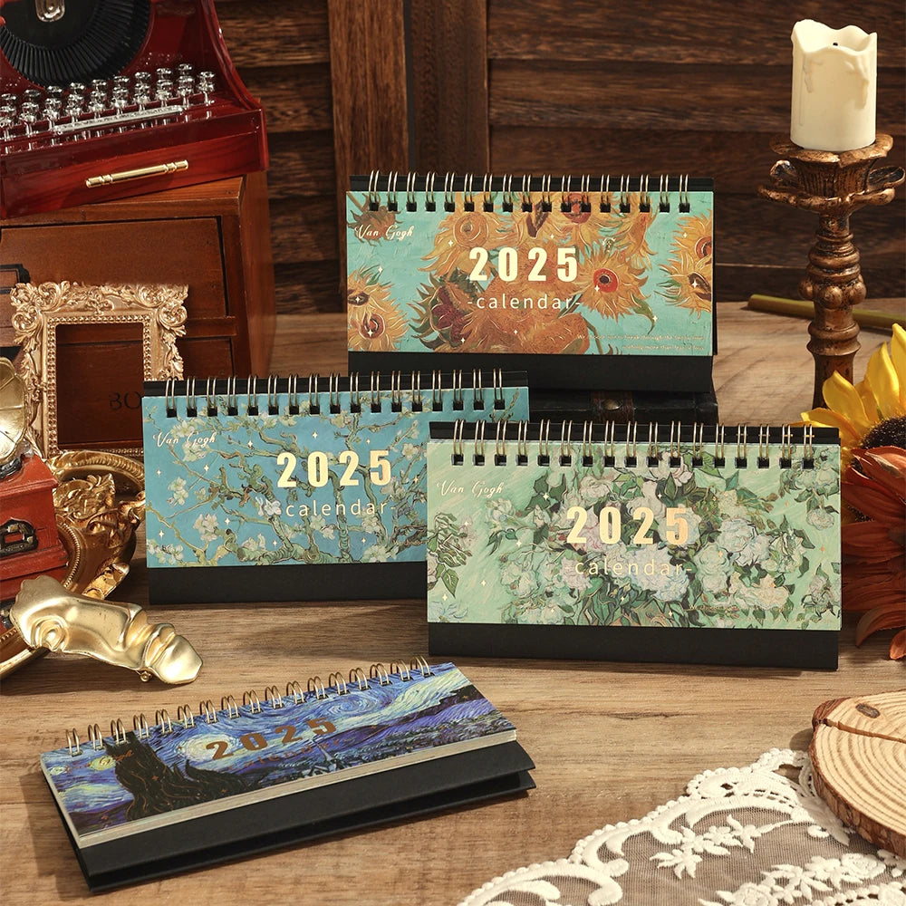 Vintage Coil Desk Calendar with Memo Notes