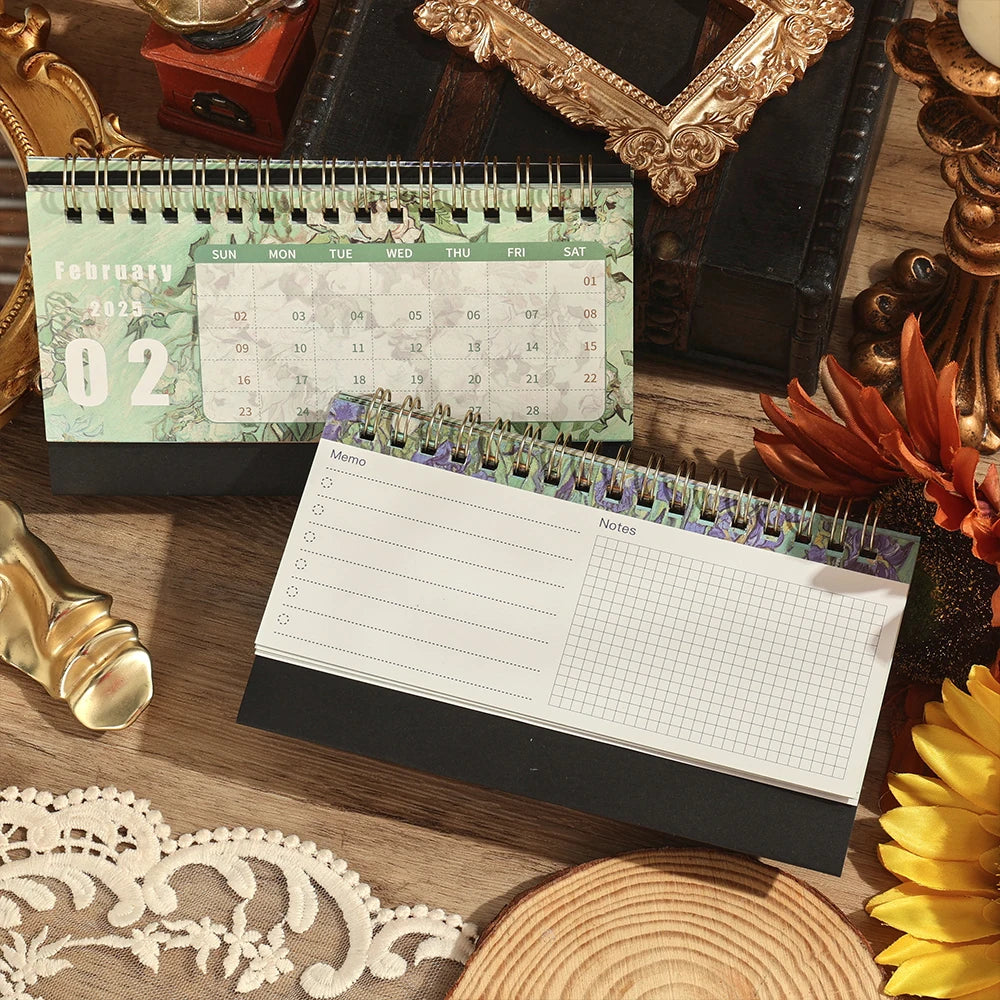 Vintage Coil Desk Calendar with Memo Notes