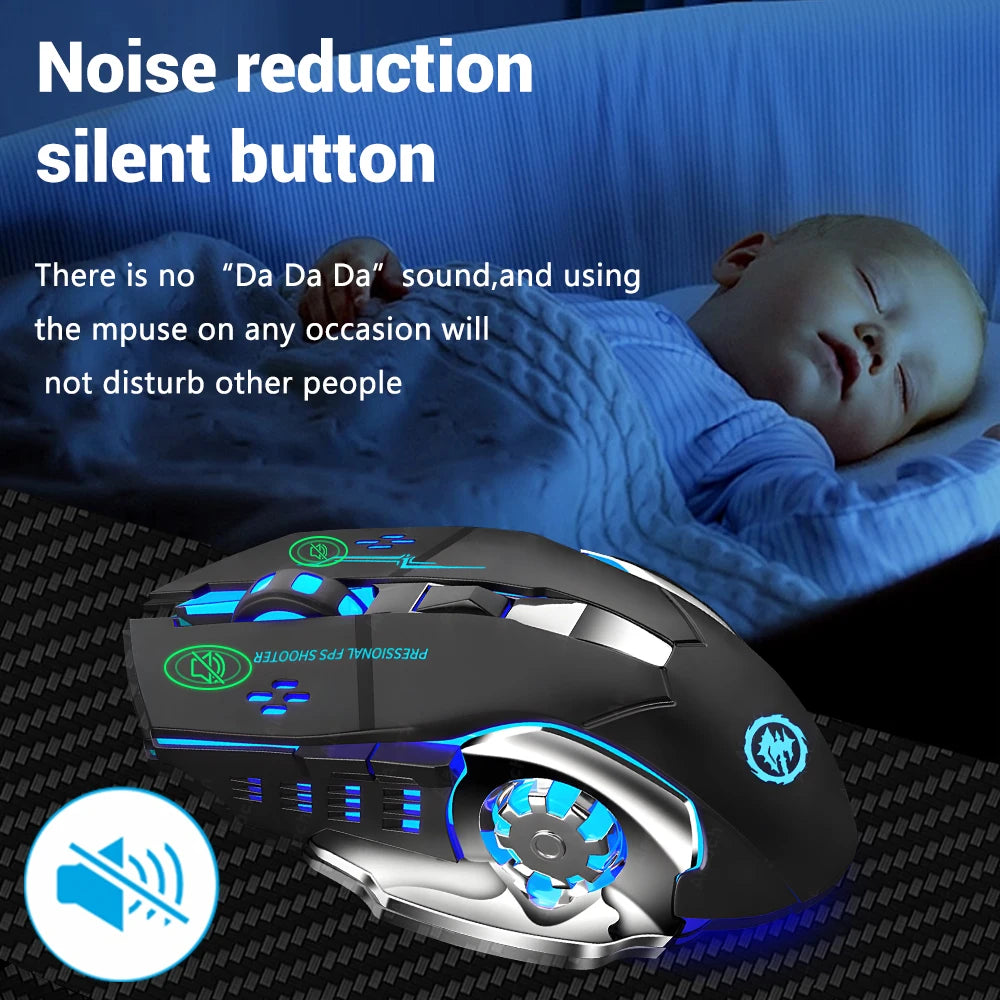 Rechargeable Wireless Bluetooth Gaming Mouse with Backlight for PC Gamer