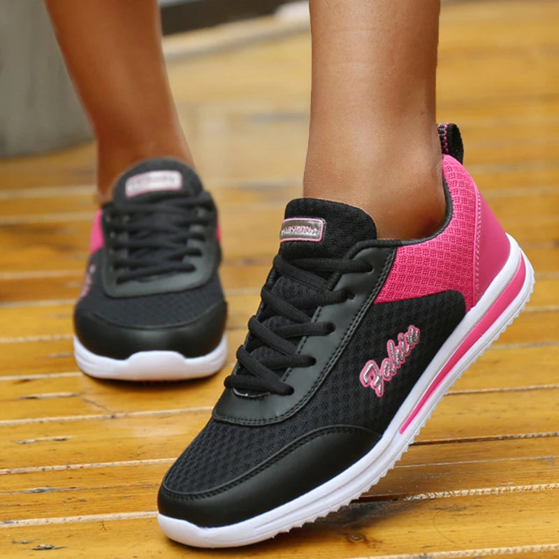 Breathable Sneakers Soft Mesh Lace-Up Casual Shoes