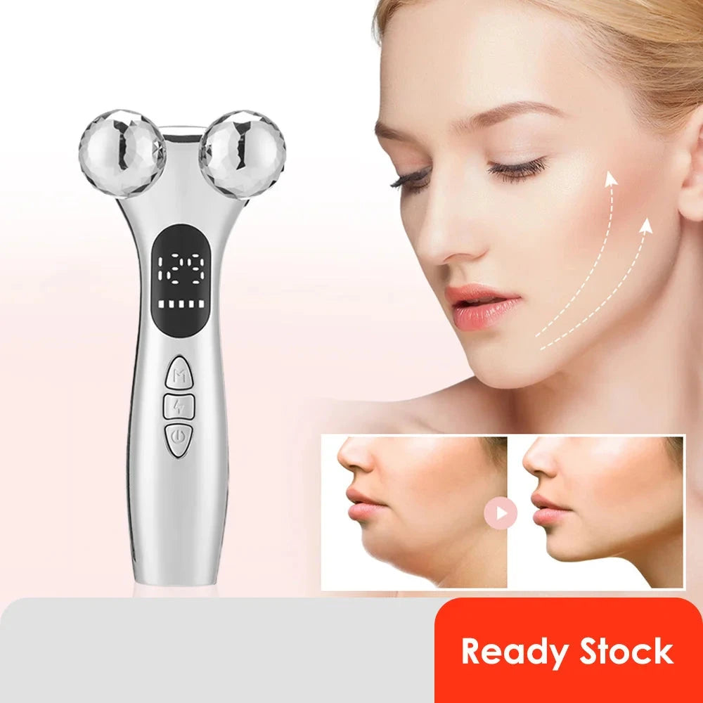 4D Roller Facial Massager EMS Face Lift Double Chin Remover