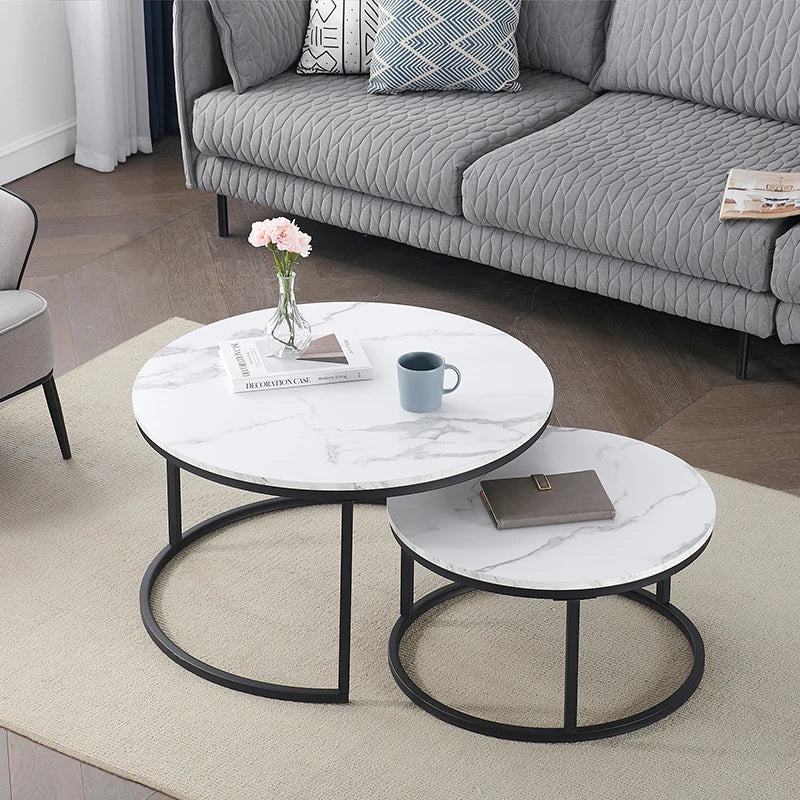 White Marble Round Tea Table