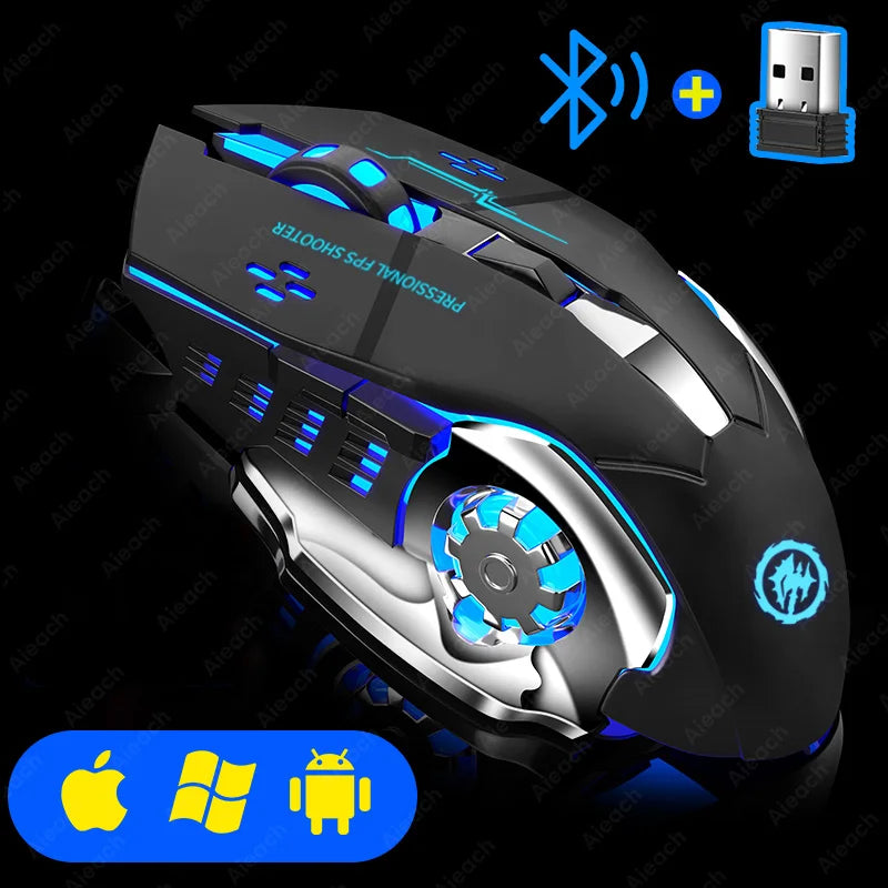 Rechargeable Wireless Bluetooth Gaming Mouse with Backlight for PC Gamer