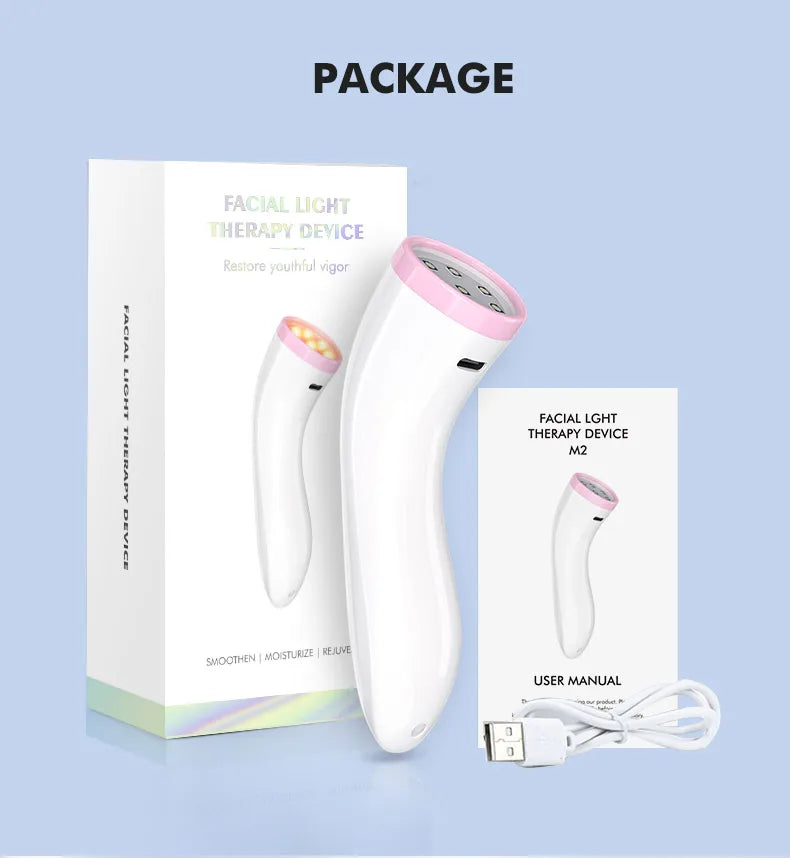 RF UV Facial LED Red & Blue Light Acne Treatment Wand