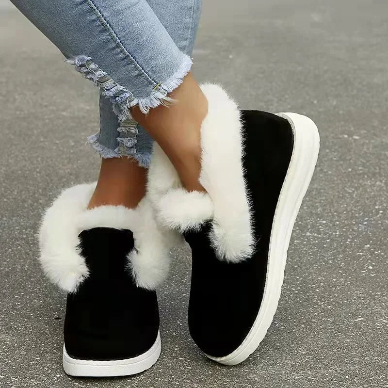 Winter Plush Fur Slip-On Ankle Boots